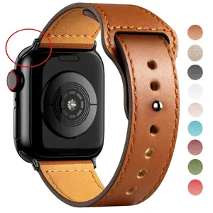 Pulsera de cuero CAOWTAN para iWatch Series 7 6 <span class=keywords><strong>Se</strong></span> 5 <span class=keywords><strong>4</strong></span> 3 44mm 40 42mm 38mm correa de cuero para <span class=keywords><strong>Apple</strong></span> <span class=keywords><strong>Watch</strong></span> Band 45mm 41mm - Product Image 1