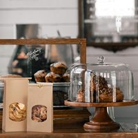 Sacs en papier kraft personnalisés multi-tailles avec fenêtre et fermeture à lien métallique, sacs en papier brun pour biscuits, café, autocollants faits main