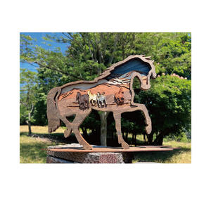 Art de cheval en bois superposé 3D, décoration rustique artisanale ou cadeau pour les amateurs de chevaux - Product Image 3