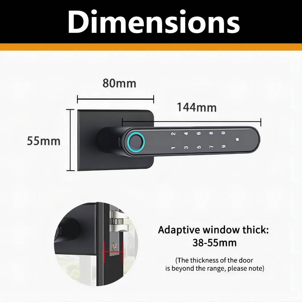 Monitoring Waterproof Tuya Wifi Fingerprint Digital Design Interior Waterproof Handle for Wooden Smart Door Locks · image 4