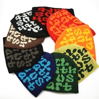 Gorro de Punto Acrílico Suave con Diseño Jacquard Grunge, con Logotipo Personalizado, Estilo Urbano Y2K, Gorro de Calavera para Hombre y Mujer