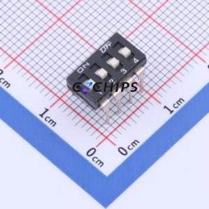 KH-10027A-HL2.54-4P DIP Switch Through hole Component (THT) Switch Flat Toggle, Raised Type 4 PC Pin 2.54mm - Product Image 1