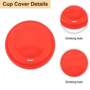 Accessoires pour boissons en silicone tendance : Couvercle de tasse avec paille et orifice de boisson pour tasses à café, jus, lait, thé – Essentiels de bar - Product Image 2