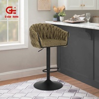 Tabouret de bar moderne et contemporain en tissu pour club, maison, cuisine, hôtel, bar pivotant, meubles de salon