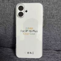 Coque transparente antichoc en TPU 2,0 mm pour iPhone 17 Pro Max / 16 / 15 / 14 – Étui de protection HD transparent en TPU pour 17 16 15 Pro Max