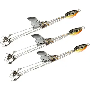 Umpan pancing, 5 lengan, payung Alabama Rig memancing sangat ringan Tripod Bass, Kit umpan Junior ultra ringan bilah Dedalu Multi-Lure Rig