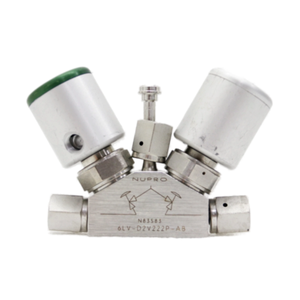 Válvula de Diafragma NUPRO, Monobloque de 2 Válvulas y 3 Puertos, 1/4" FVCR 6LV-D2V222P-AB - Product Image 2
