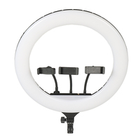 18 Zoll Dimmbares Rundes LED-Ringlicht Selfie-Blitzlicht mit Fernbedienung für Make-up Fotografie Video Live-Studio