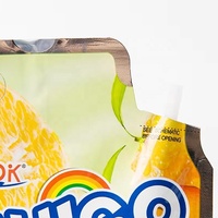 Sachets en plastique personnalisés pour boissons liquides avec paille, pour machine de remplissage de jus en aluminium, pochettes verticales à bec verseur