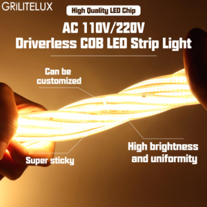 Dotless COB LED <b>Strip</b> 110V 220V Driverless 296LEDs 12.5cm Cuttable IP65 1000lm for Commercial Signage Lighting - Product Image 5