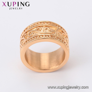 XUPING-Anillo de doble fila <span class=keywords><strong>para</strong></span> mujer y hombre, joyería de 18K, color dorado, 15989 - Product Image 3