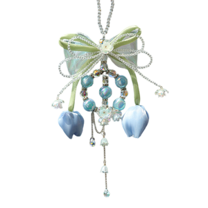 Nuovo Ciondolo a Forma di Tulipano con Fiocco, Accessorio per Interni <span class=keywords><strong>Auto</strong></span>, <span class=keywords><strong>Regalo</strong></span> per Donne, Idea <span class=keywords><strong>Regalo</strong></span> per le Festività - Product Image 4