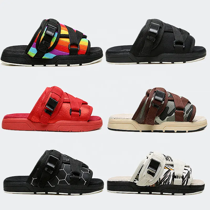 drop shipping custom logo luxury brand print tag house buckle nylon non-slip pvc SPORT slides designer mens slippers sandals
