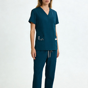 Conjuntos de Uniformes de Enfermería, Uniformes Médicos Unisex <span class=keywords><strong>para</strong></span> Doctores y Enfermeras, Parte Superior y Pantalones de Tela de Poliéster con Múltiples Bolsillos - Product Image 5