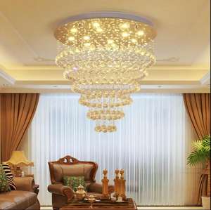 Nuevas escaleras de lujo escalera hogar montaje empotrado grande largo moderno K9 cuentas de cristal araña - Product Image 3