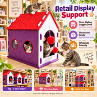 Maison pour chat cylindrique en feutre double couche, condo multi-chats avec lit supérieur, abri intérieur pour animaux de compagnie, couleur personnalisée, vente en gros
