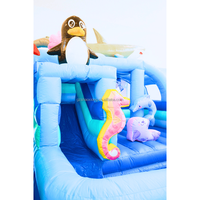 Portable Commercial Gonflable Océan Thème Rebond Maison Toboggan Combo Château Gonflable Videur Saut Aire De Jeux avec Piscine À Balles