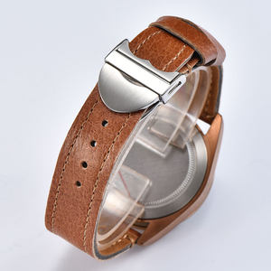 Nieuwe Heren Waterdichte Automatische Mechanische Horloges 41Mm Saffier Bruine Wijzerplaat Met Pvd <span class=keywords><strong>Case</strong></span> 22Mm Lederen Band Analoge Display - Product Image 6