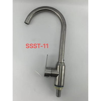 Robinet de cuisine monocommande à poser sur comptoir, en acier inoxydable brossé, finition brossée, style moderne, robinet d'eau froide, usage hôtelier, garantie 3 ans