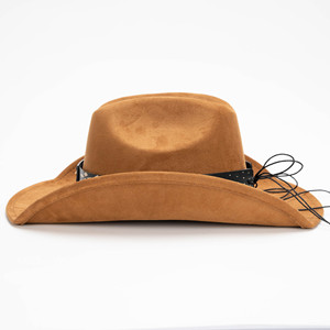 Sombrero Vaquero Occidental Retro de Gamuza, Nuevo, Personalizado, al por Mayor, Sombrero de Lujo para Fiestas, para Exteriores, Casual, Unisex, con Bandas - Product Image 4