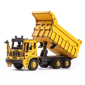 Robotime-Rokr serie TG603K, camión de basura, ingeniería, Kits de modelos de vehículos, montar Juguetes, rompecabezas de madera 3D para niños