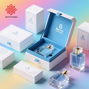Baoren, recién llegado, caja de regalo de Perfume cosmético de aceite esencial deslizante de lujo de cartón, embalaje de papel cuadrado con logotipo personalizado - Product Image 4