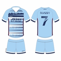 Akilex Jersey Rugby tim Anda sendiri, celana pendek latihan kualitas tinggi rugbi motif kustom tim Anda sendiri