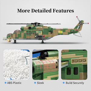 소매 판매 군대 군대 경찰 무장 항공기 <span class=keywords><strong>Mi</strong></span>-24 헬리콥터 비행기 공군 비행기 빌딩 블록 벽돌 세트 - Product Image 4
