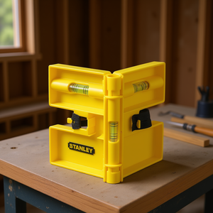 Nivel de esquina Stanley de 90 grados de plástico con burbujas de nivelación para fontanería y construcción - Product Image 3