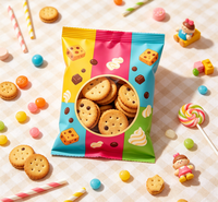 Voedselverpakking zakken met middenzegel, op maat gemaakte gravureprint, achterzegelzak voor biscuits en crackers