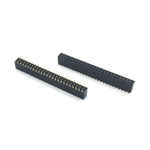Nữ tiêu đề 2.54 mét h8.5 Brass mạ vàng 2x11 pin SMT adapter nối cho <span class=keywords><strong>PCB</strong></span> Đen - Product Image 4