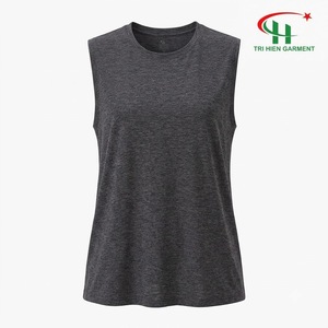 Bulk Supply Plain <b>Women</b> <b>Muscle</b> Cut <b>Tank</b> Shirt Comfy Breathable Solid Color Bodybuilding Studio Activewear - Product Image 1