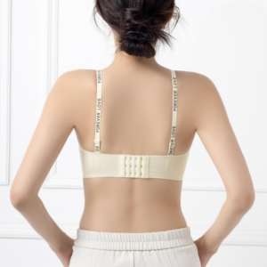 Sujetador con forma de W, suave, antideslizante, sin costuras, con malla, fino, transpirable, push-up, sin aros, sin espalda, con tirantes ajustables - Product Image 2