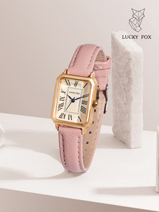 Women's Retro Fashion Classic Quartz Alarm Pointer Watch <b>Case</b> 25mm Dial Alloy Glass New Light Luxury Temptament Leather Band - Product Image 3