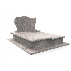 Monumento Doble de Granito, Lápida Redonda Real de Bronce Premium - Product Image 1