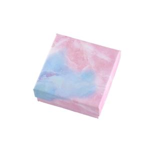 Caja de Joyería de Mármol Personalizada de Fábrica, Caja Cuadrada Rígida con Degradado Rosa y Azul para Cosméticos, Regalos y Artículos Pequeños - Product Image 1