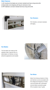 Ventilador Industrial de FRP con Voltaje Personalizado, Anticorrosión Alcalina, Larga Vida Útil, para Soluciones de Ventilación en Fábricas de Galvanoplastia - Product Image 6