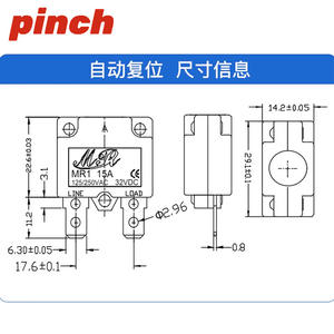 Protector de Sobrecarga Pinch MR1 30A 125/250VAC 32VDC, Interruptor de Circuito Reajustable para Bomba de Agua y Compresor de Aire - Product Image 4