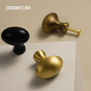 DOOROOM vend des poignées de meubles de chambre modernes poignées de porte de placard en laiton à trou unique en forme d'oeuf - Product Image 3
