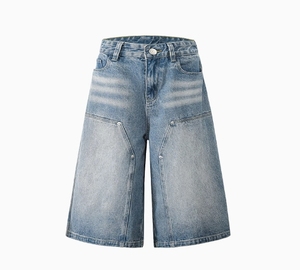 Hip Hop Jorts Washed Denim <strong>Shorts</strong> Men's Washed Vintage <strong>Old</strong> Loose Straight Wide-leg <strong>Shorts</strong> Oversized - Product Image 3
