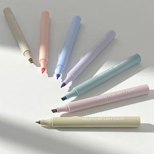 Encre à base d'eau à pointe oblique - 8 <span class=keywords><strong>couleurs</strong></span> - Forme mignonne - Fournitures scolaires - Commande en gros - Logo personnalisé ODM - Mini <span class=keywords><strong>surligneur</strong></span> - Product Image 5