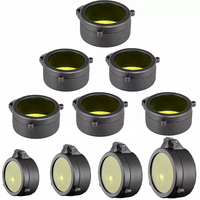 Cache-objectif tactique réglable et étanche de 30 mm à 69 mm à bascule rapide noir pour accessoires de chasse