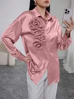 Chemise à manches longues pour femmes, chemise patchwork pour femmes, chemise à manches bouffantes pour femmes, chemise à volants pour femmes