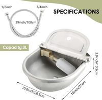 Abreuvoir pour bétail en acier inoxydable amélioré avec vanne à flotteur, abreuvoir automatique pour bétail pour ferme de vaches