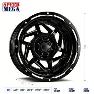 ล้อแม็กซ์ SPEED MEGA ขนาด 22-30 นิ้ว สีดำเงา ดีไซน์ห้าก้าน PCD 114.3 มม. ผลิตจากอะลูมิเนียมหล่อขึ้นรูปชิ้นเดียว สำหรับการปรับปรุงและอัปเกรด - Product Image 3