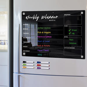 <span class=keywords><strong>Tableau</strong></span> <span class=keywords><strong>noir</strong></span> de calendrier personnalisé magnétique hebdomadaire en acrylique effaçable à sec écologique en gros - Product Image 4