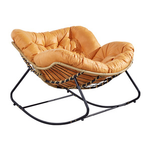 Rattan Sallanan Şezlong - Oturma Odası İçin Ev Mobilyası Minimalist Tasarım Antik Görünüm - Product Image 6