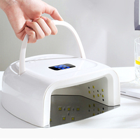 Lampe à ongles UV/LED professionnelle 60W haute puissance, séchage rapide du vernis gel, 4 minuteurs, utilisation à domicile/salon, rechargeable, portable, pour nail art