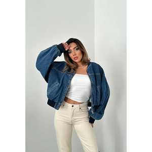 Chaquetas Bomber Vaqueras Azules para Mujer, Abrigos y Chaquetas al por Mayor, Categoría de Producto - Product Image 5