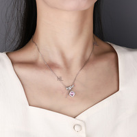 Nouveauté 2025 : Collier Nœud Papillon en Argent Sterling S925 et Moissanite pour Femme – Chaîne Câble Délicate de Luxe – Idéal Cadeau Bijou
